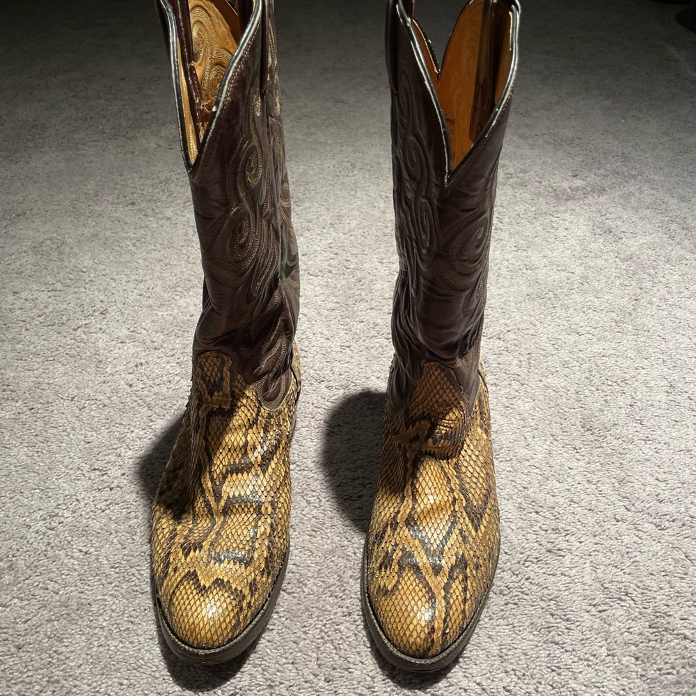 Tony Lama Python Cowboy Boots - Picture 4 of 5